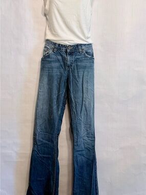 Buckle Women's Faded Blue Flare Jeans